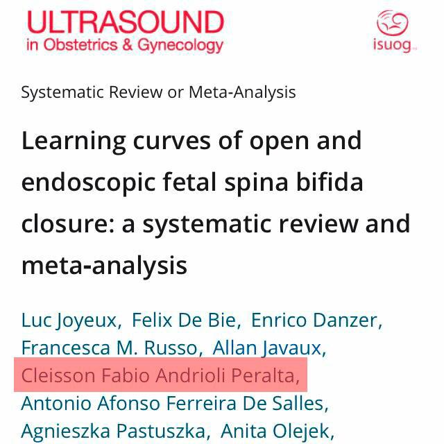 Artigo do Dr Fábio Peralta foi aprovado na Ultrasound in Obstetrics & Gynecology (UOG)